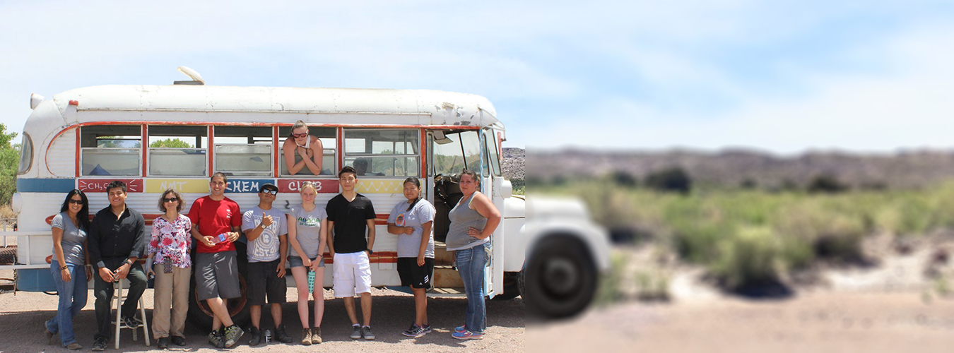 Students outside a bus