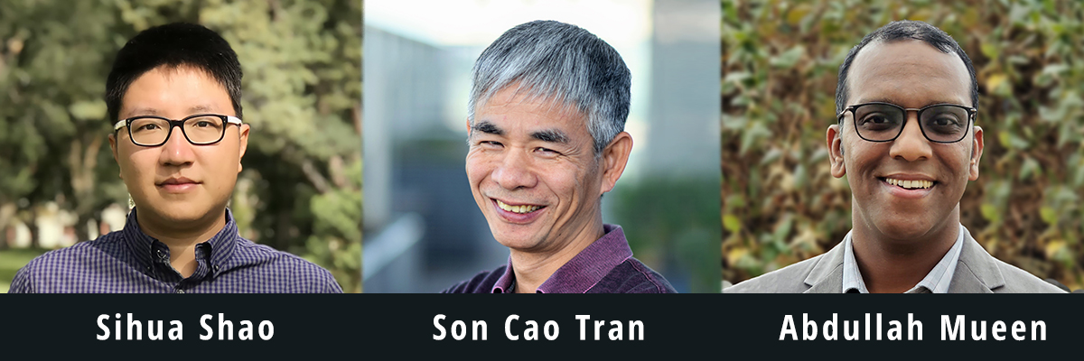 headshots of three men with names underneath. 2023 outstanding mentor awardees