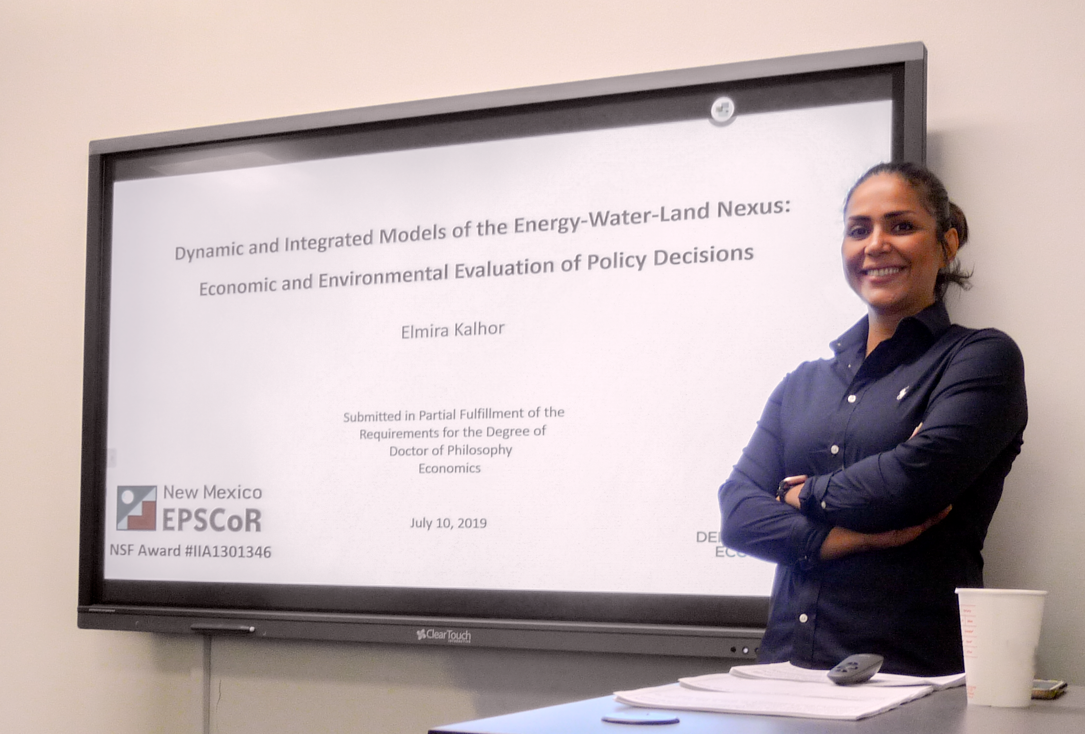 Elmira Kalhor smiling at PhD defense