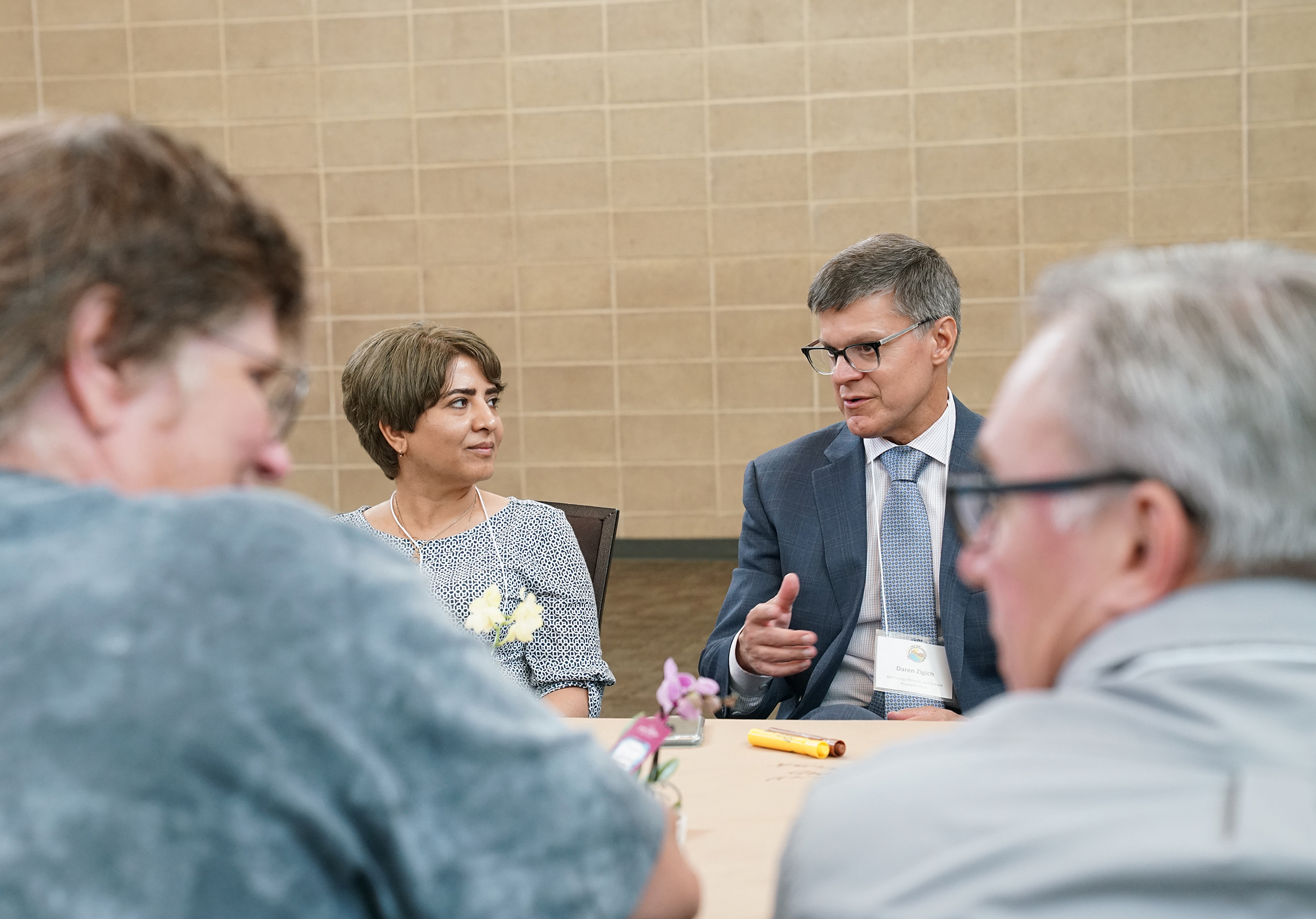 Man and woman discussing something